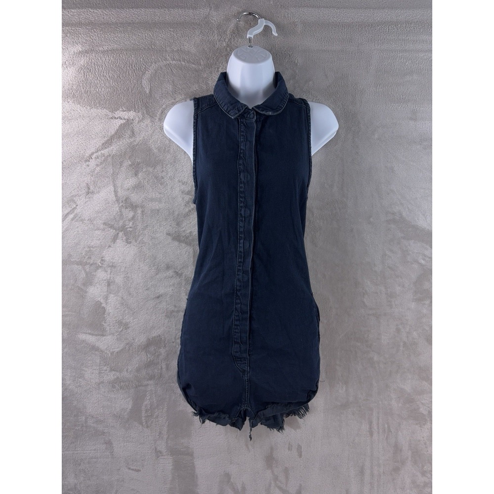 ONE X ONE TEASPOON Denim Romper Womens Size XS Dark Blue Wash Jumpsuit